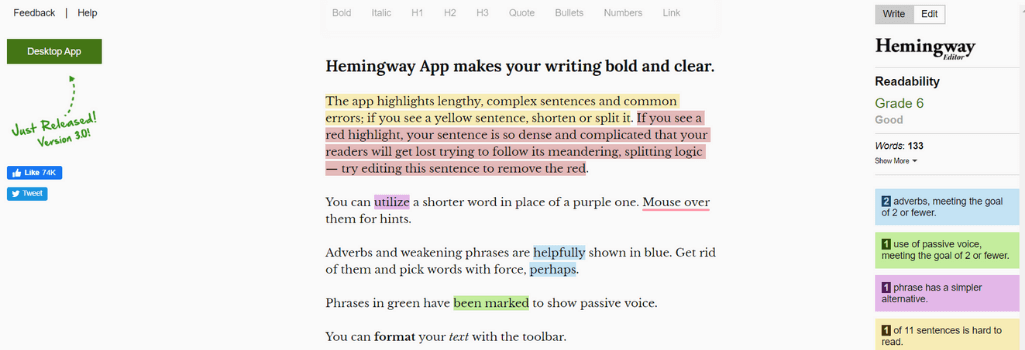 Hemingway App